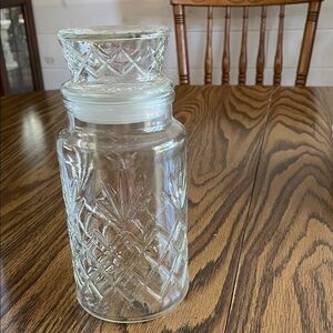 Vintage Planters Peanuts Glass Canister Clear
